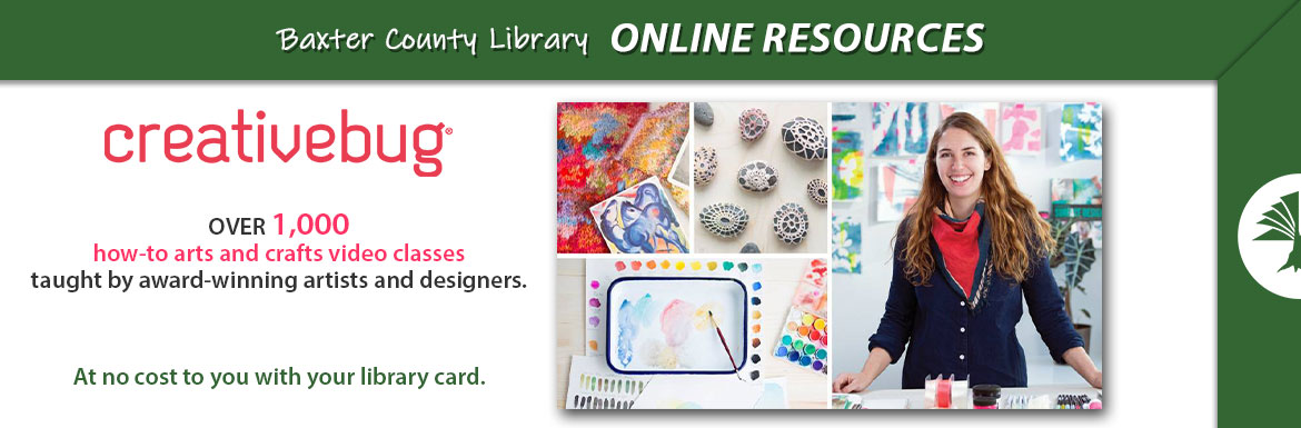 Creativebug a BC Library online resource for arts and crafts video classes.