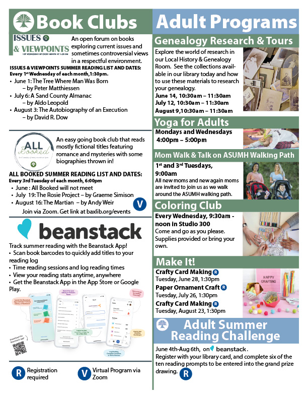 Baxter County Library 2022 Summer Program Guide 2