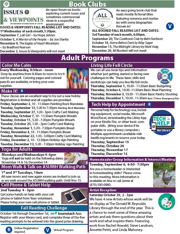 Program Guide Baxter County Library