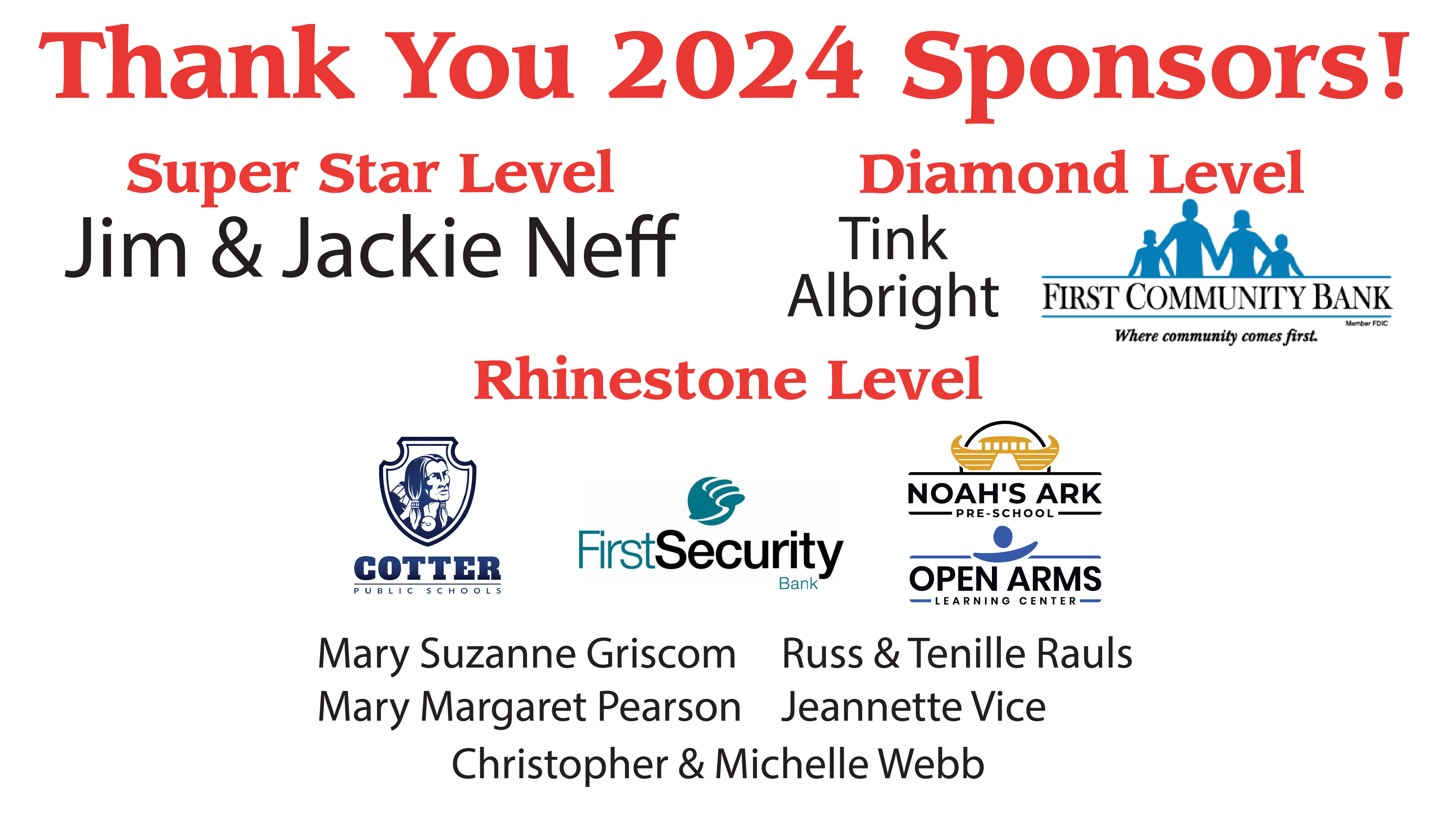 2024 Imagination Library Sponsors. Please call the Library for accessibility.