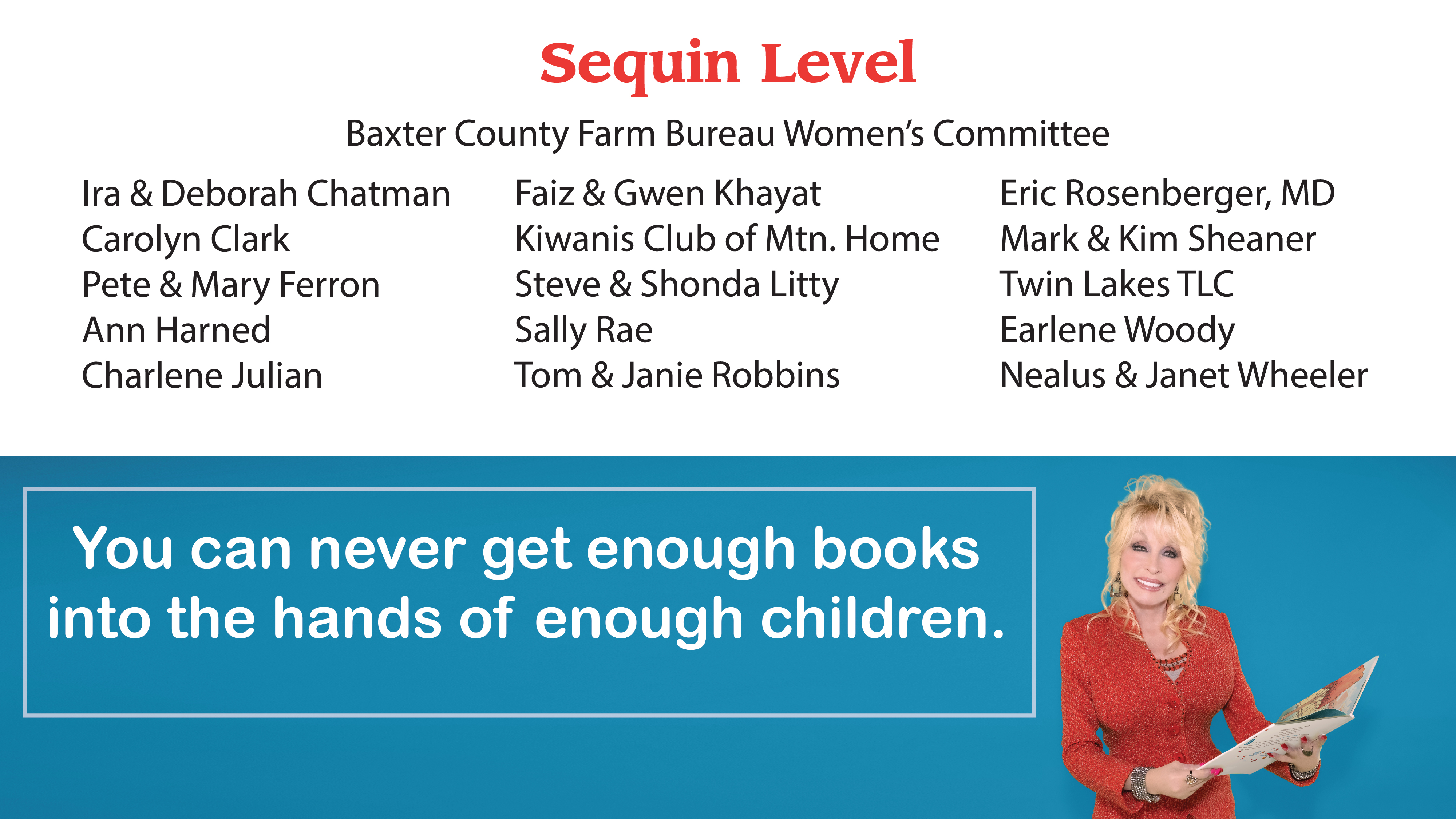 2024 Imagination Library Sponsors. Please call the Library for accessibility.
