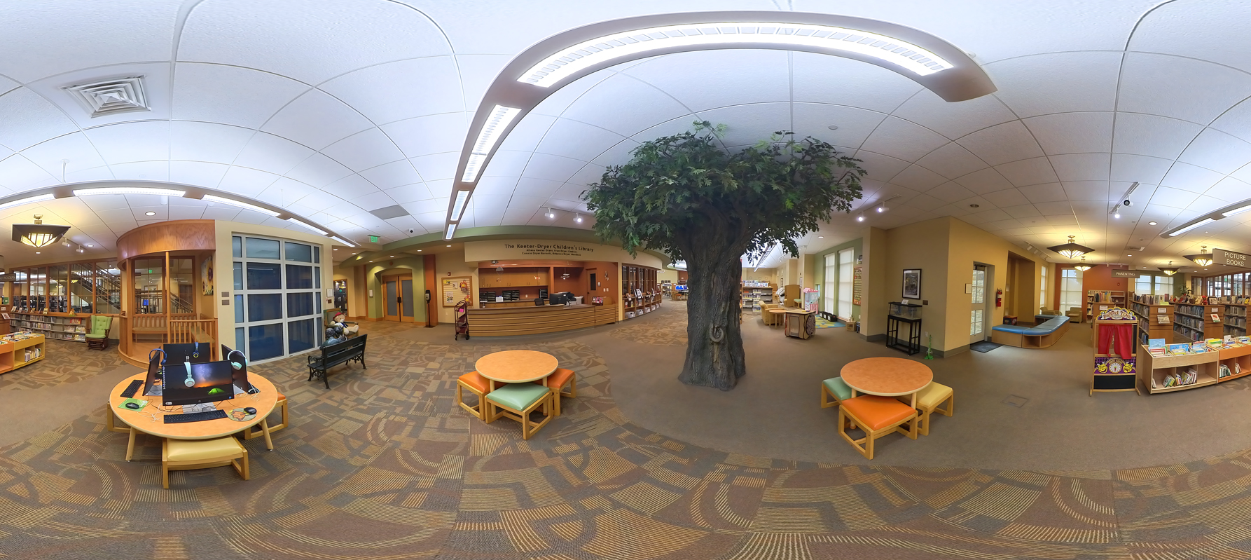 A panoramic view of the Children's Library of the Donald W. Reynolds Library Serving Baxter County.