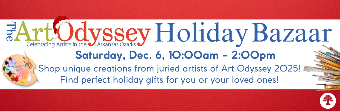 The Art Odyssey Holiday Bazaar. Saturday, Dec. 6, 10am-2pm. Shop unique creations from juried artists of Art Odyssey 2025. Find the perfect holiday gifts for you or your loved ones. 