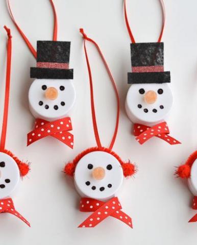 snowmen tealight ornaments