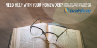 Brainfuse "need help with your homework?" graphic