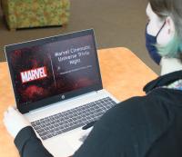 Setting up the slide show for the MCU trivia