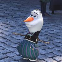 Olaf dressed all fancy