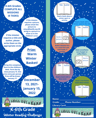 Winter Reading Challenge Cards