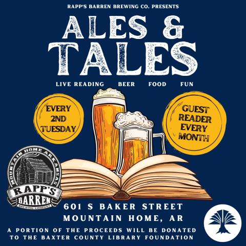 Ales and Tales. Every second Tuesday at Rapp's Barren Brewing Co. at 6:00pm. New guest reader every month!